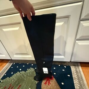 Zara Over the Knee Genuine Leather Heeled Boots